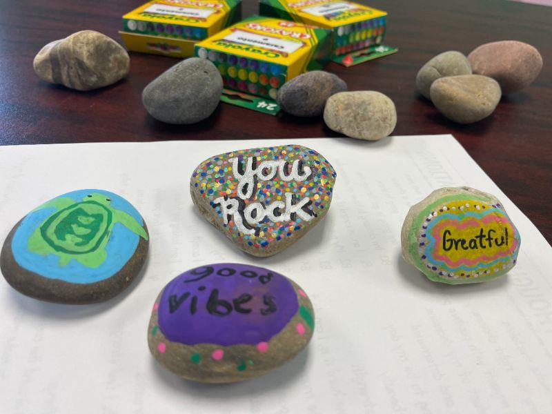 Positive Affirmation Rocks at Take Your Child to Work Day at Uptown School Complex2024.