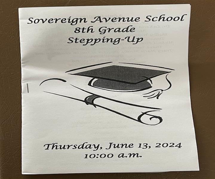 Sovereign Avenue School 8th Grade Stepping Up Ceremony Program