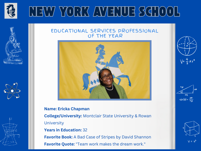 New York Avenue School 2025 Educational Services Professional of the Year Ericka Chapman
