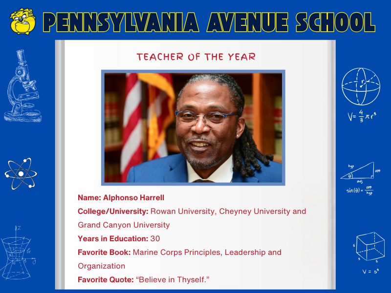 Pennsylvania Avenue School 2025 Teacher of the Year Alphonso Harrell