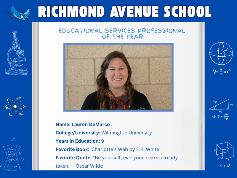 Richmond Avenue School 2025 ESP of the Year Lauren DeMarco