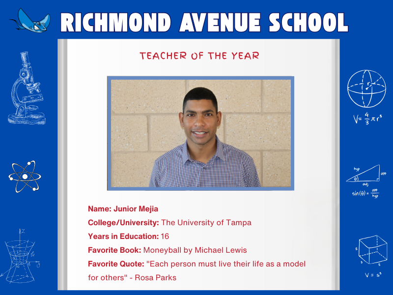 Richmond Avenue School 2025 TOY Junior Mejia