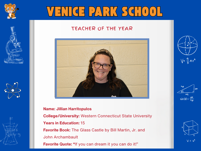 Venice Park School 2025 Teacher of the Year Jillian Harritopulos