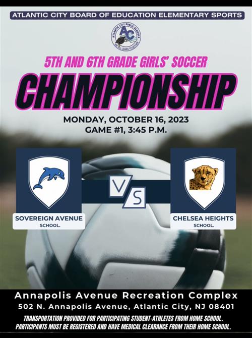  2023 5/6 Grade Girls' Soccer Championship Flyer