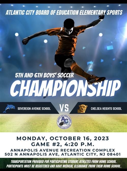  2023 7/8 Grade Girls' Soccer Championship Flyer